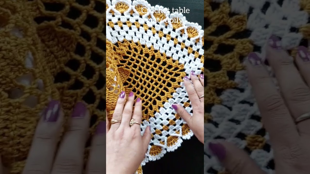 Beautiful Crochet Pattern #doily #tablemat #tabledecor #shorts #crochetworldcreations