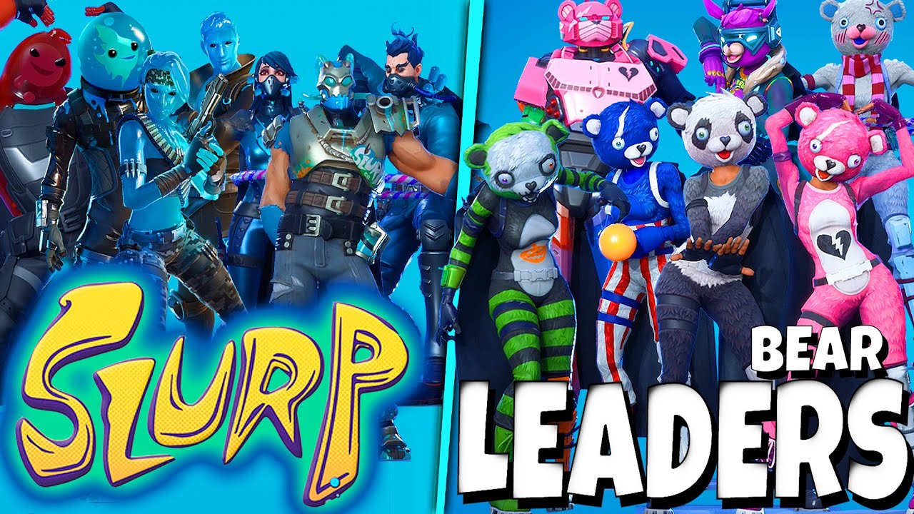 Fortnite ALL 7! SLURP Skins vs Leaders Team, Dance/Emote Battle Show