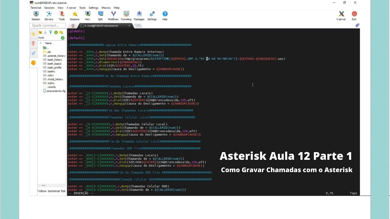 Asterisk Aula 12 Parte-1|Como Gravar Ligações Com o Asterisk ! [Professor Asterisk]