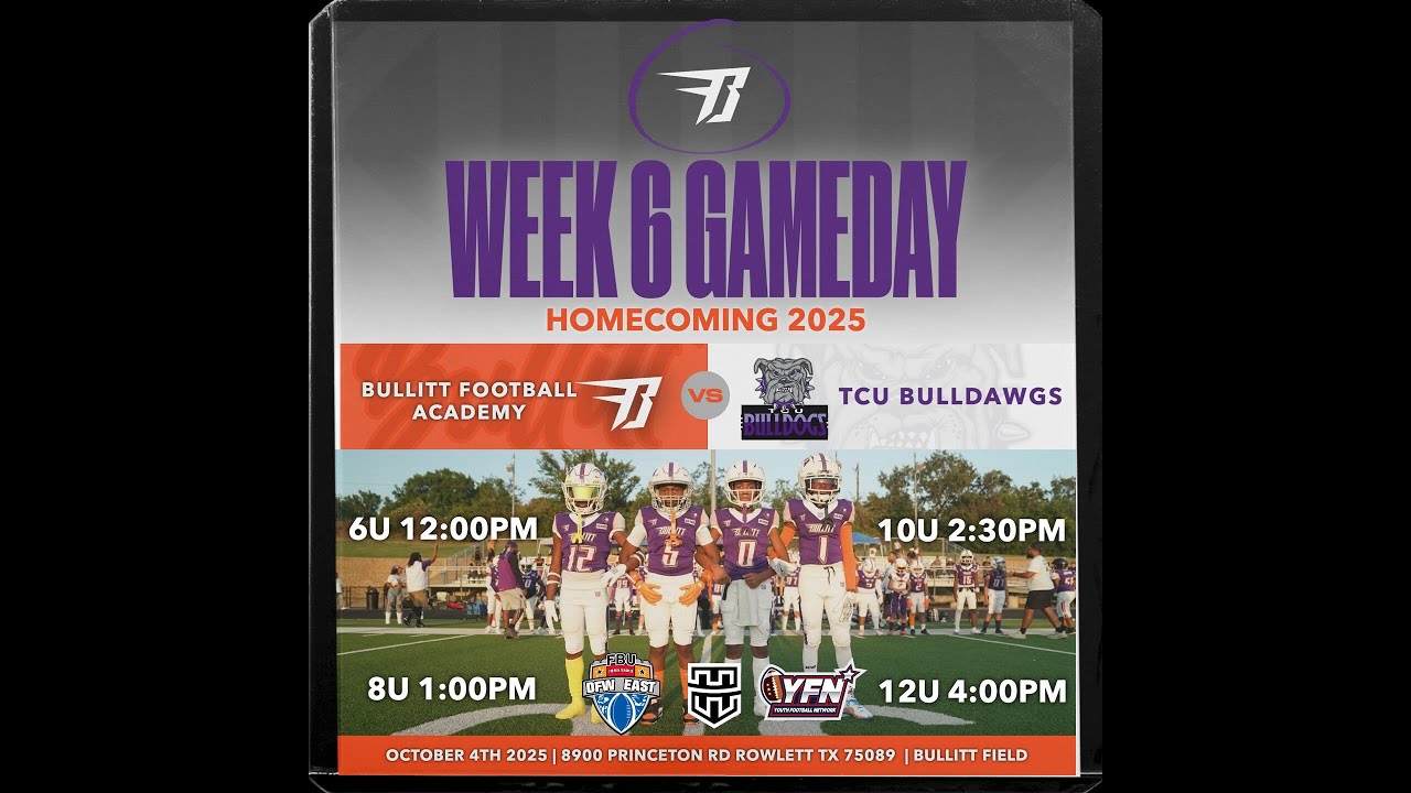 2025 Bullitt Football Academy vs TCU 8u