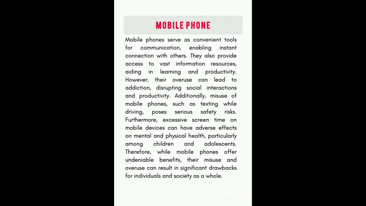 Paragraph : Mobile Phone