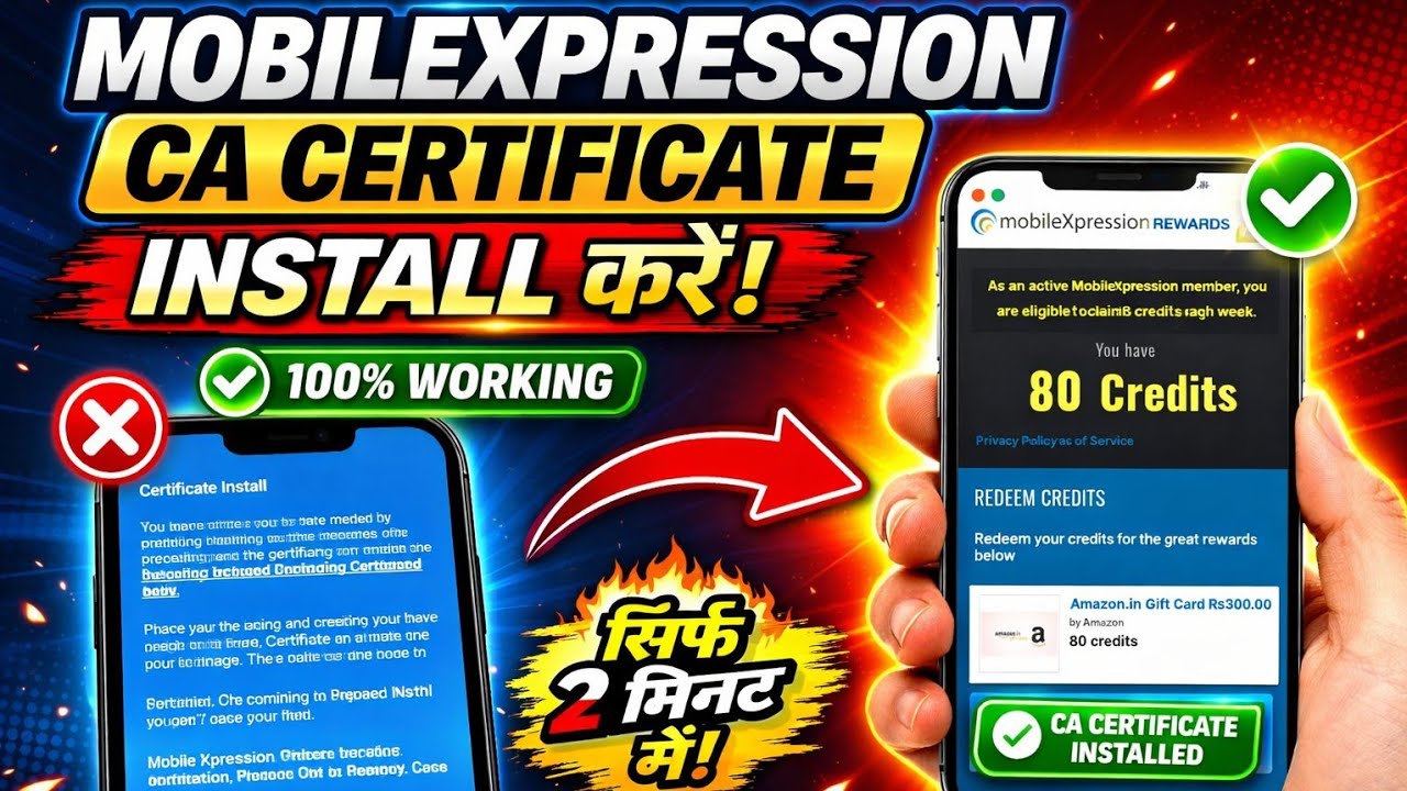 MobileXpression CA Certificate Install Kaise Kare?🔥 Full Process | MobileXpression App Problem Solve