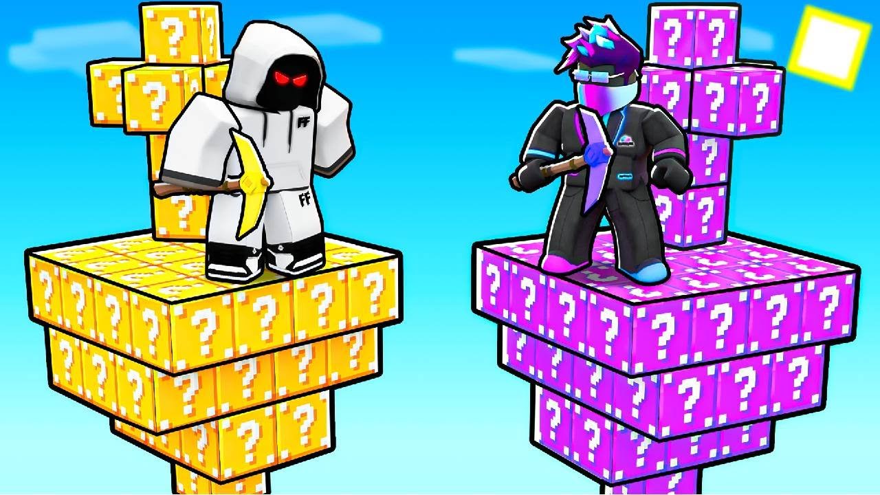 Roblox Bedwars LUCKY BLOCK ISLAND Battle..