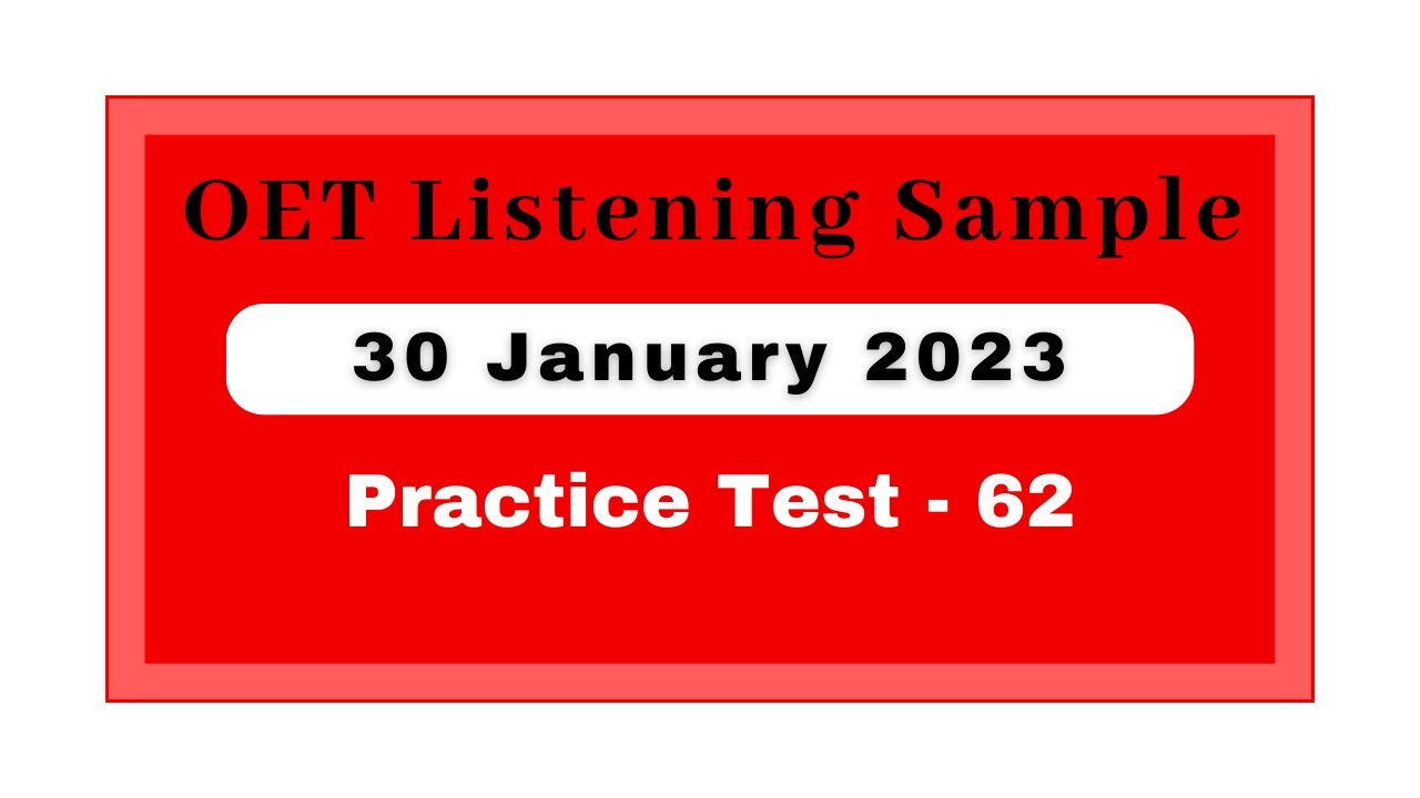 OET LISTENING SAMPLE TEST for Nurses / Doctors | OET 2.0 updated sample Test 62|#oet #oetlistening