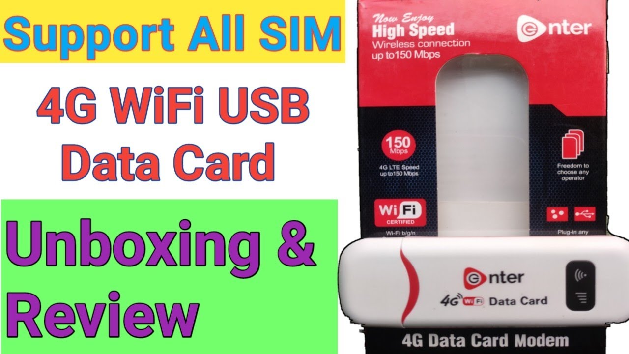 4G USB Wi-fi Data Card || Enter 4G  DATA CARD UNBOXING AND REVIEW.
