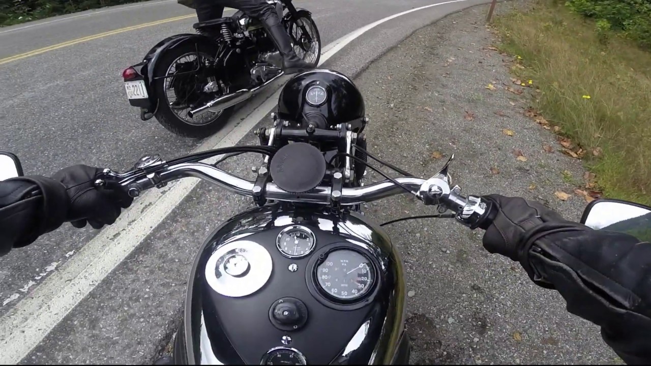 Norton Dominator and Ariel Red Hunter out for a ride.