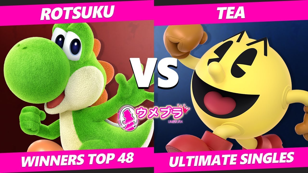 Umebura JM2019 SSBU - Rotsuku (Yoshi) Vs. Tea (Pac-Man) Japan Smash Ultimate Tournament Top 48