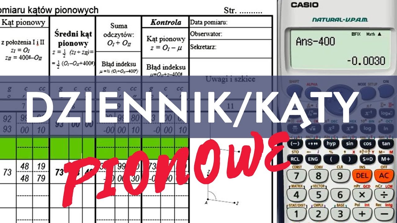 GEODEZJA - Dziennik kąty pionowe