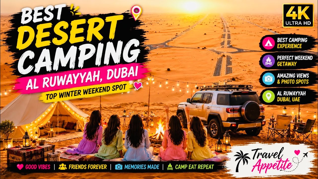 HALF DESERT ROAD DUBAI | BEST DESERT CAMPING | TOP WINTER PLACES IN DUBAI | AL RUWAYYAH #UAE 🇦🇪