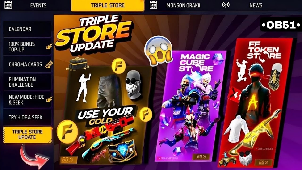 Ob51 Triple Store Update (Confirm)🤯💥 | Classic Jazz Pant Return | LoL Emote Return | Ff New Event