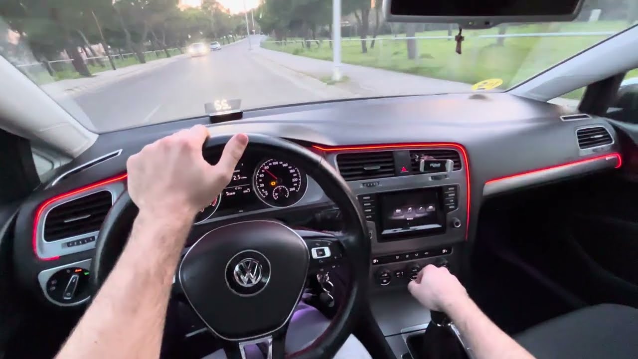 4K POV Relaxed City/town driving on volkswagen Golf 7 TDI