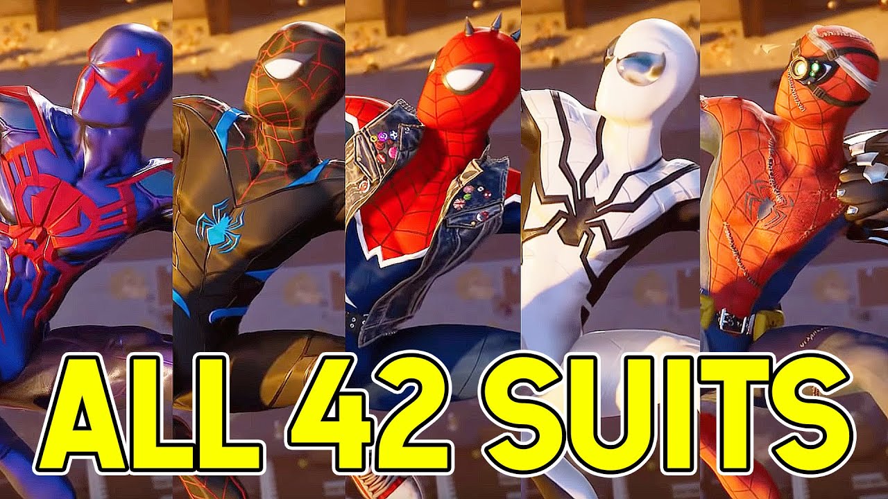 ALL 42 Spider-Man SUITS & COSTUMES (Every Suit + New Far From Home and All DLC Suits) Spider-Man PS4