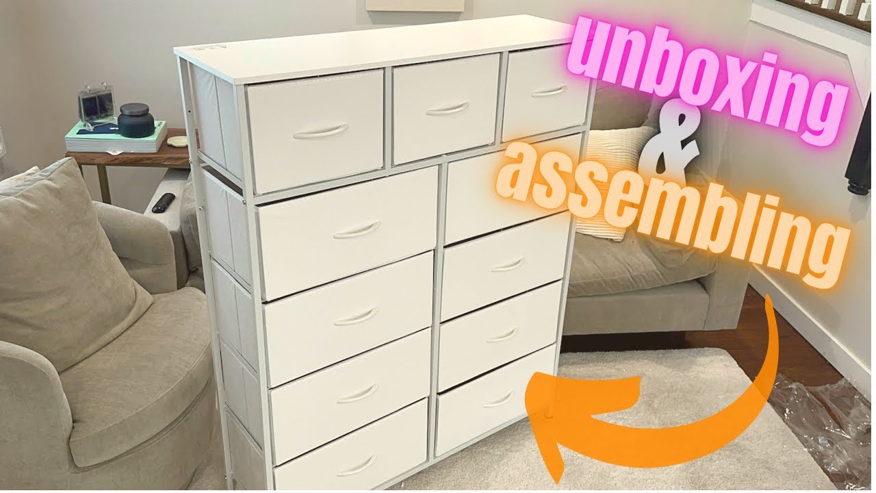 Unboxing & Assembling Amazon Furniture: WLIVE 11-Drawer Dresser, Fabric Storage Tower