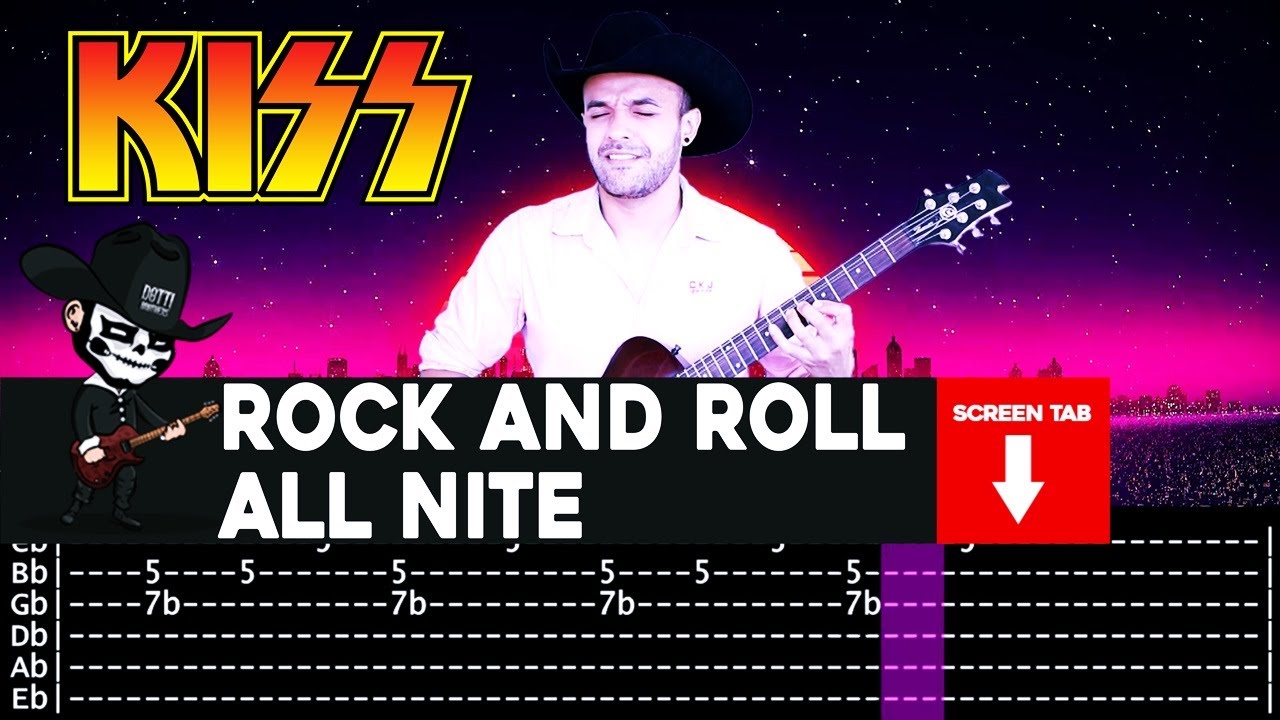 【KISS】[ Rock And Roll All Nite ] cover by Masuka | LESSON | GUITAR TAB