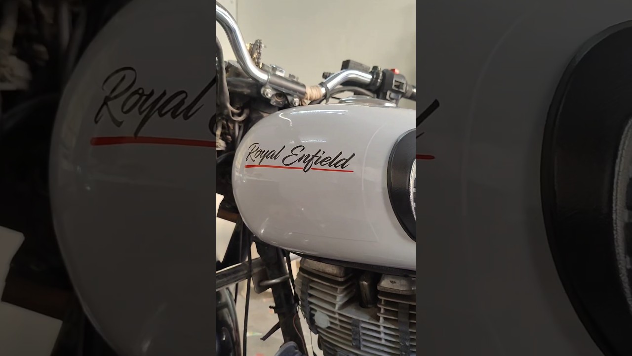 Bullet Tank wrap Sticker..#royalenfield #bullet #wrap #wrapping #bullet350 #white #black  #sikar