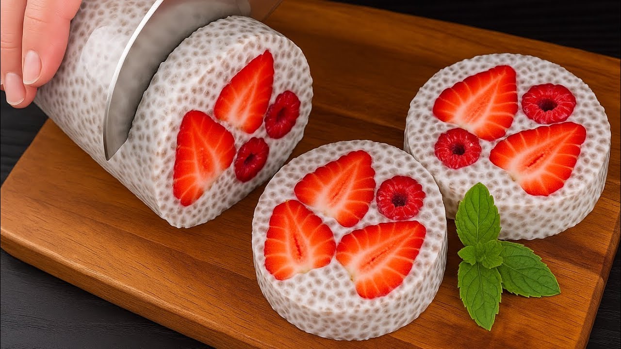 No one will guess how you cooked it! No bake 🍓 Chiapudding dessert, simple and delicious