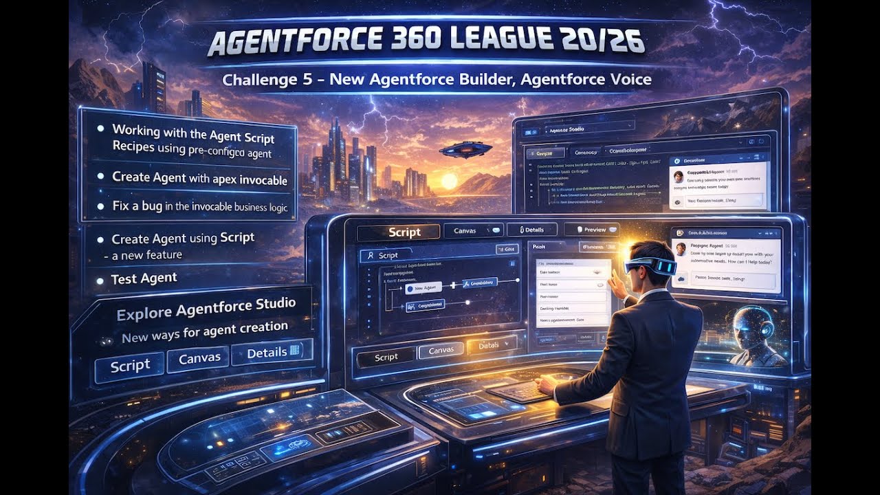 Agentforce 360League 20/26: Challenge 5 - New Agentforce Builder & Agentforce Voice