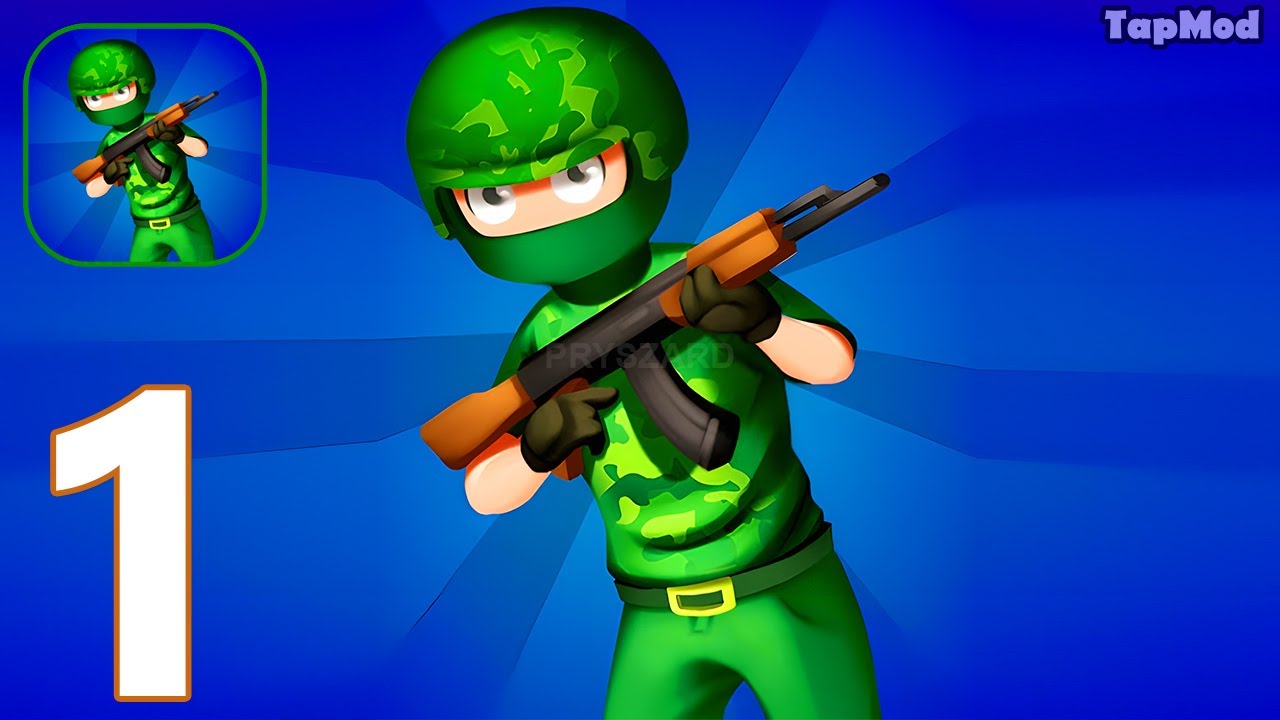 Stickman War 3D: Shoot N Merge - Gameplay Walkthrough Part 1 Tutorial Level 1-12 (iOS,Android)
