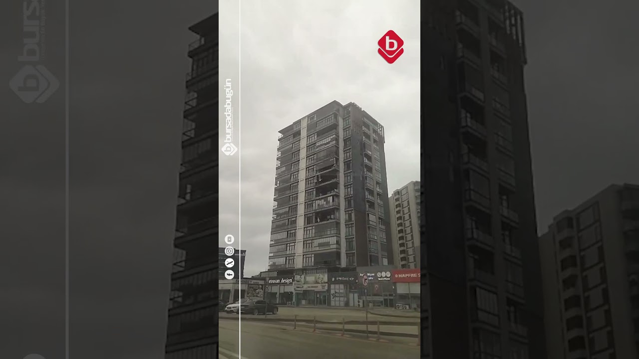 Bursa'da şiddetli r&uuml;zgar cam balkonları u&ccedil;urdu! #bursa #bursadabug&uuml;n #g&uuml;ndem #haber #lodos