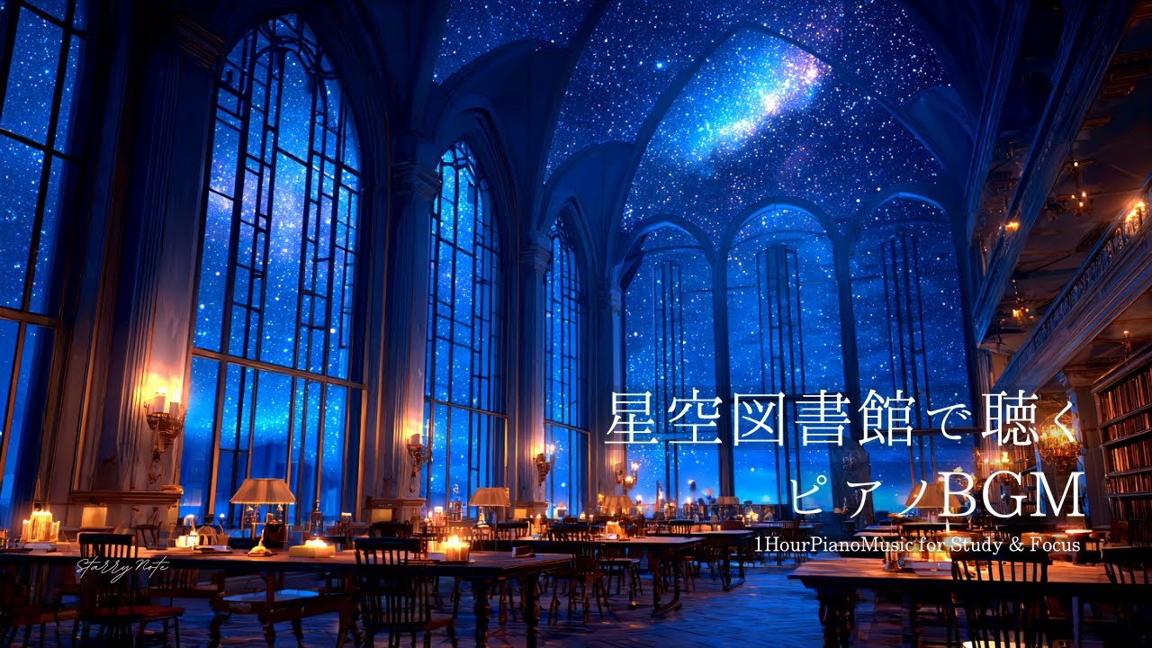 【ピアノBGM】星空図書館｜作業・勉強・読書用（1時間）