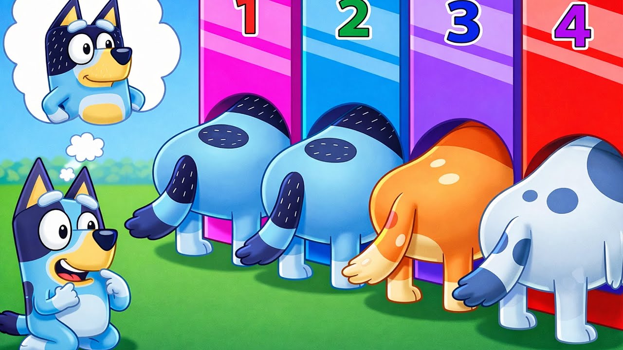 Who’s Behind Door Number 1 🚪🐾 | A Fun Bluey Family Challenge! | Bluey Funny Animation