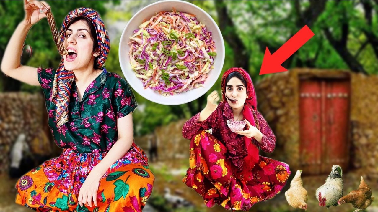 Village Life in Iran | making Salad, lunch & Happy Moments