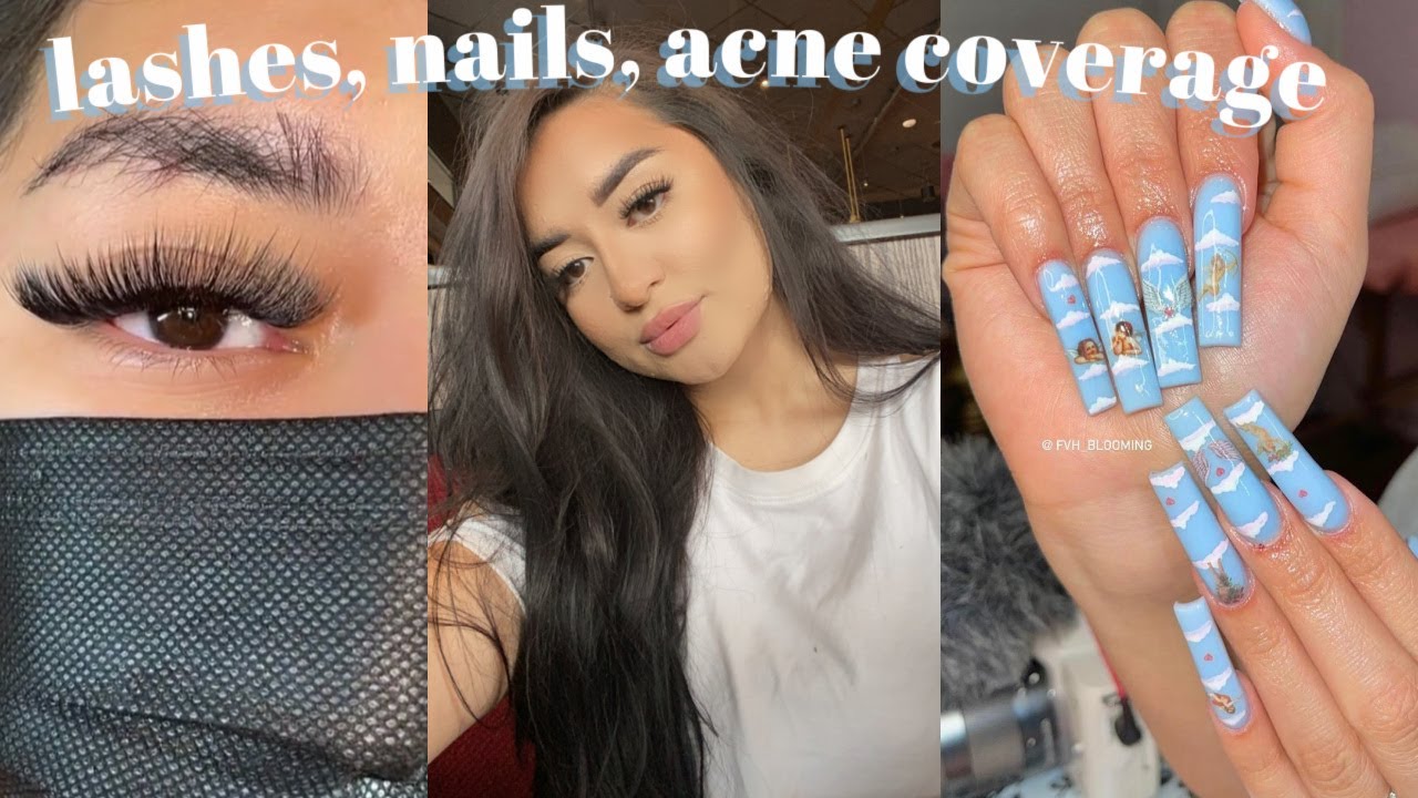 GETTING EYELASH EXTENSIONS, NEW NAILS + MY ACNE COVERAGE ROUTINE // blancaj