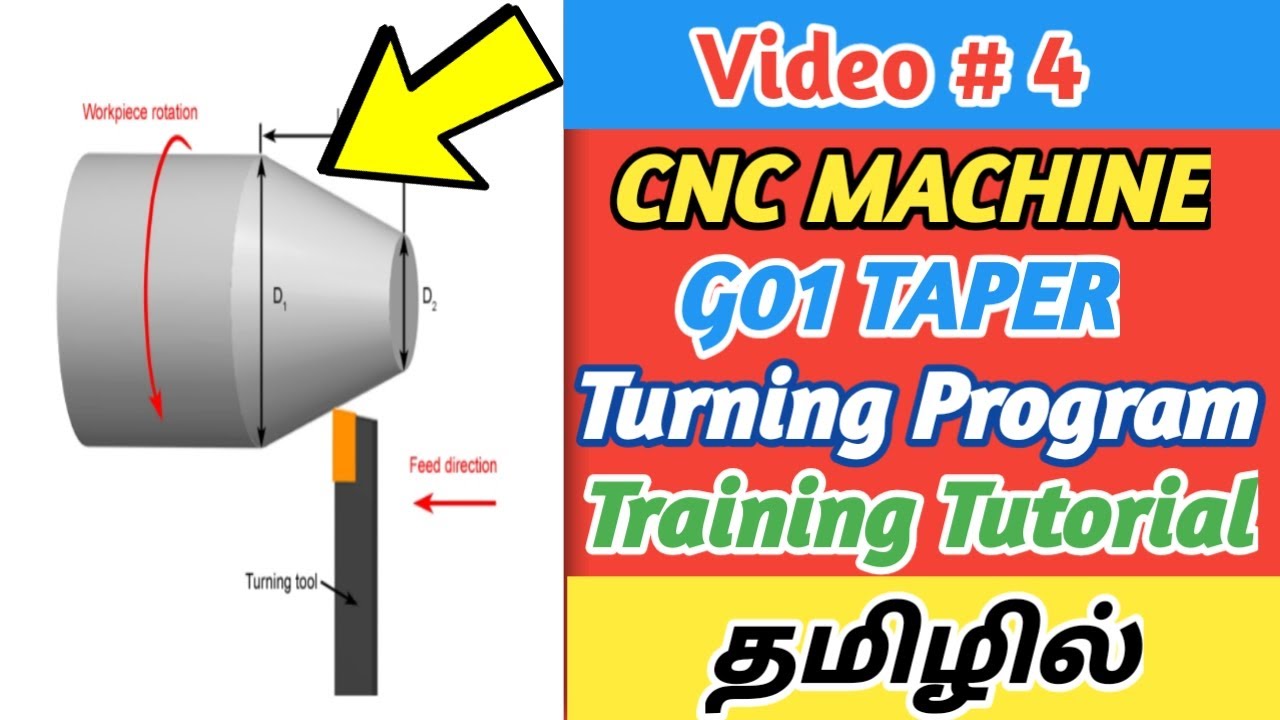 CNC Taper Turning Programming Method In Tamil