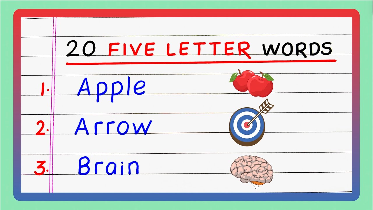 20 Five Letter Words | Five Letter Words in English | Write Five Letter Words | Updated Video