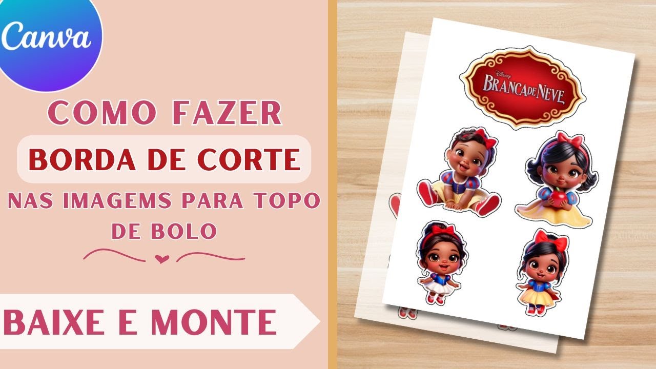 COMO FAZER BORDA DE CORTE NAS IMAGEM PARA TOPO DE BOLO USANDO O CANVA. ( COMO FAZER TOPO DE BOLO )