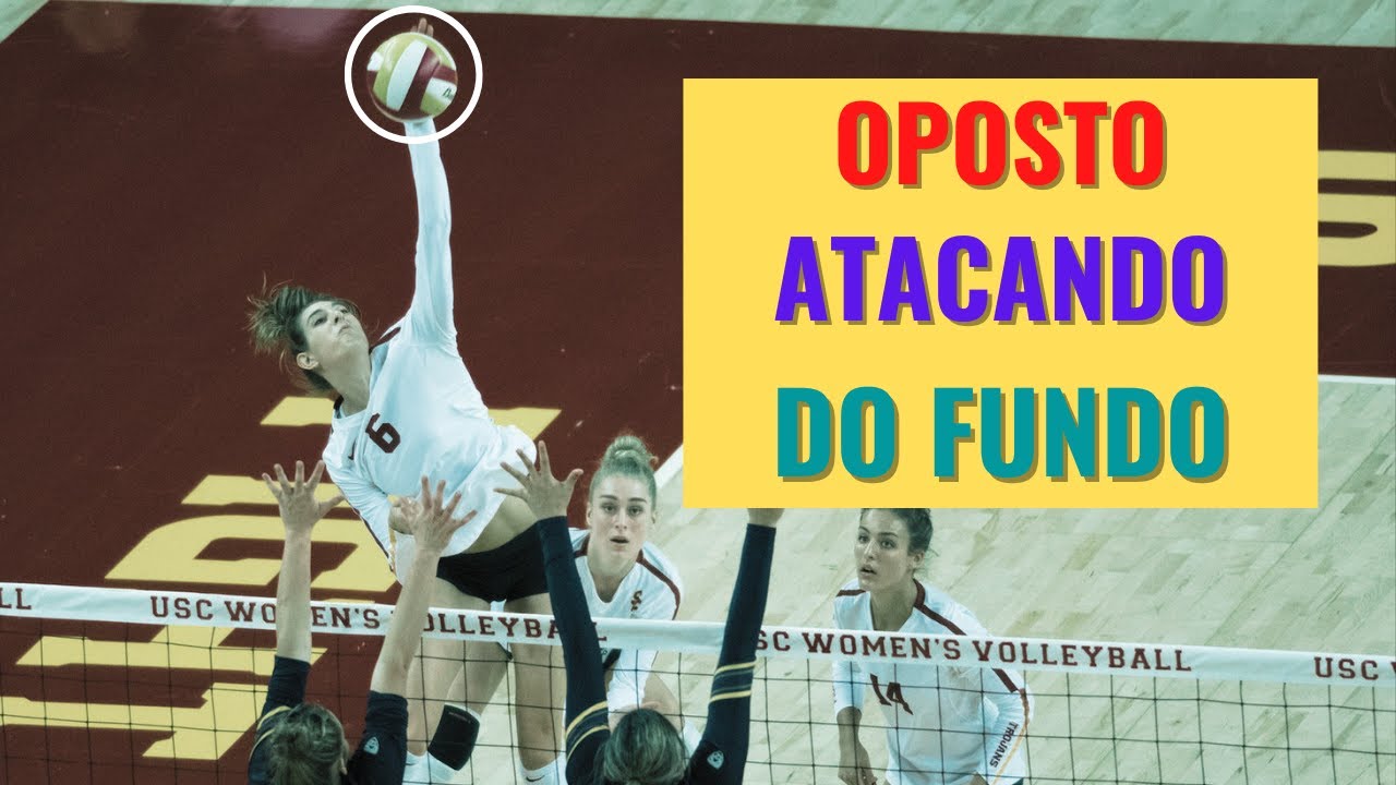 Oposto Atacando do Fundo de Quadra no Vôlei
