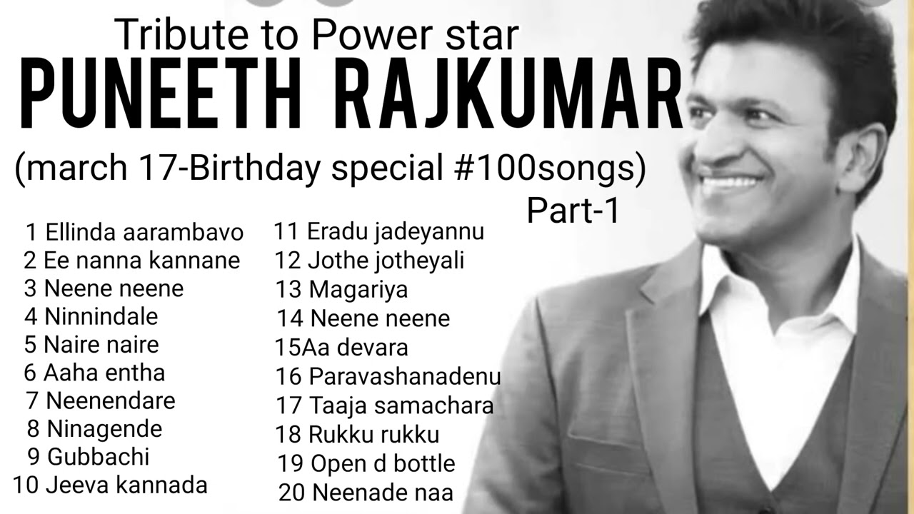 Tribute to Power star Puneeth Rajkumar  Birthday special Super hit songs