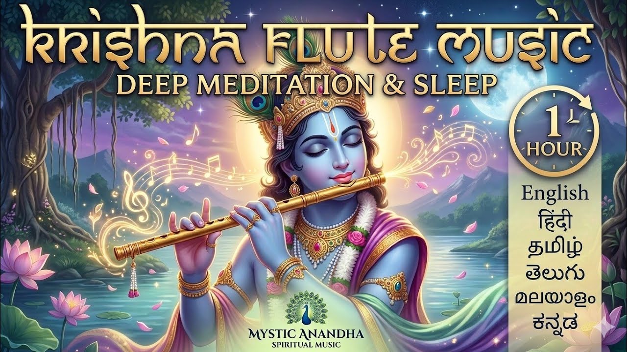 ​🦚 Divine Krishna Flute Music | 1 Hour Deep Sleep, Meditation & Relaxing | Mystic Anandha | #sivan