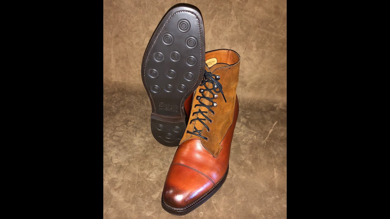 Edward Green Boots Refurbished with Dainite Soles as well as a Saphir treatment and Leather Patina
