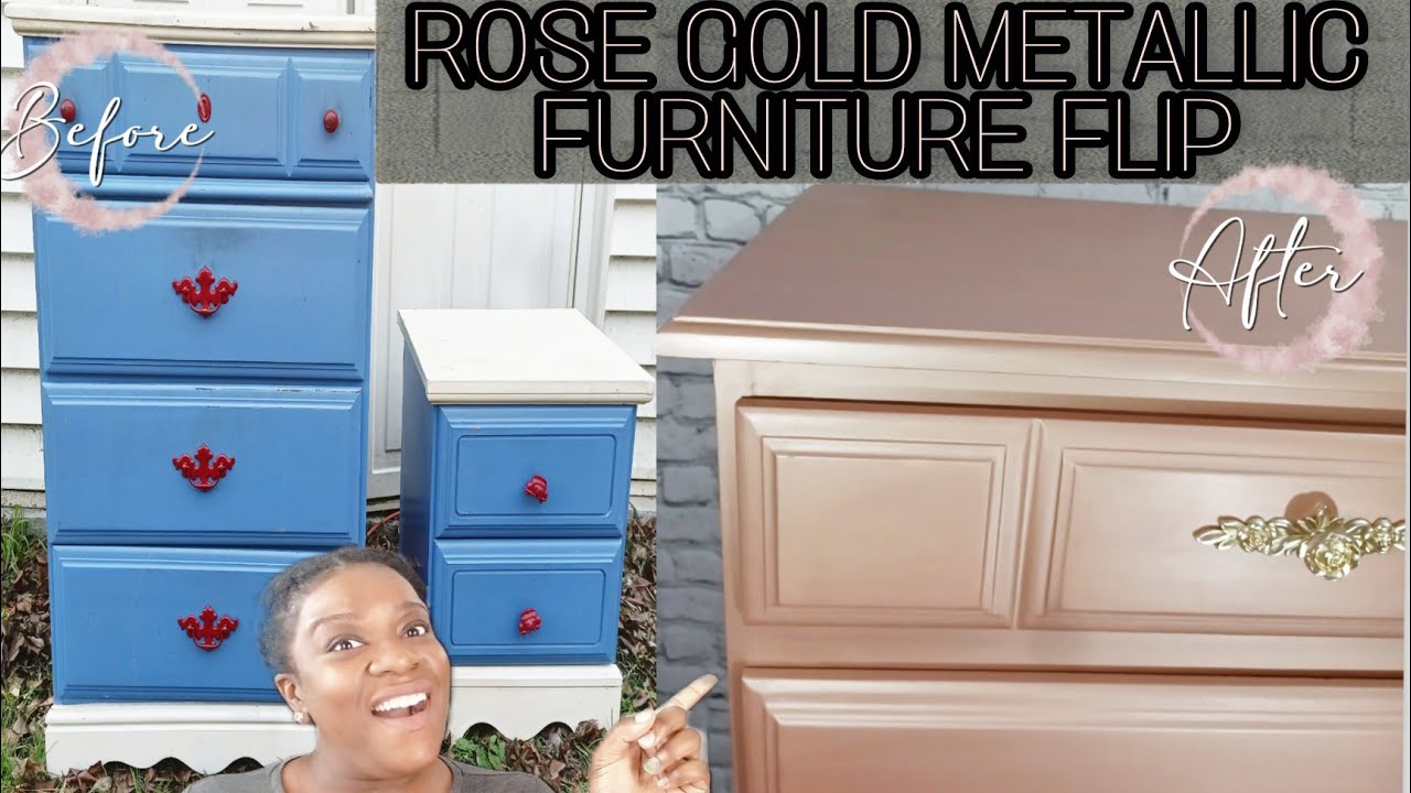 TRASH TO TREASURE | METALLIC PAINT | FURNITURE FLIP