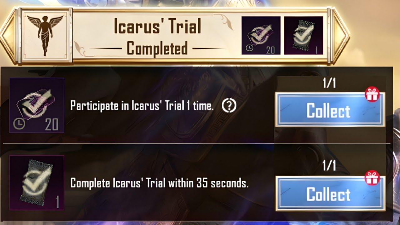 COMPLETE ICARUS TRIAL WITHIN 35 SECONDS ✅ PARTICIPATE IN ICARUS TRIAL 1 TIME ✅ PUBG ICARUS' TRAIL