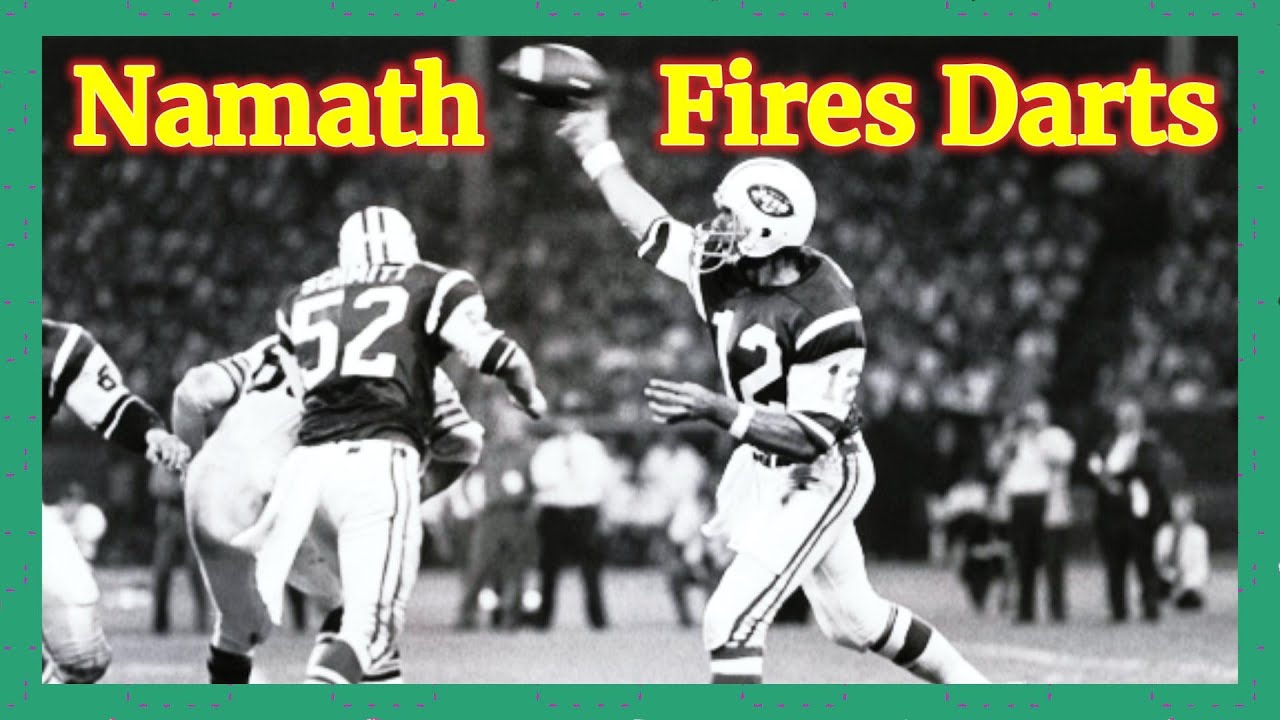 Намат бросает дротики (матч «Джетс» против «Рэйдерс», 1972)