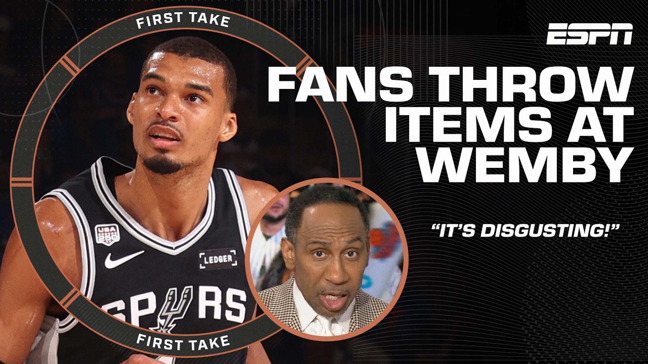 Stephen A. calls fans throwing items at Victor Wembanyama after Game 4 &lsquo;DISGUSTING!&rsquo; | First Take