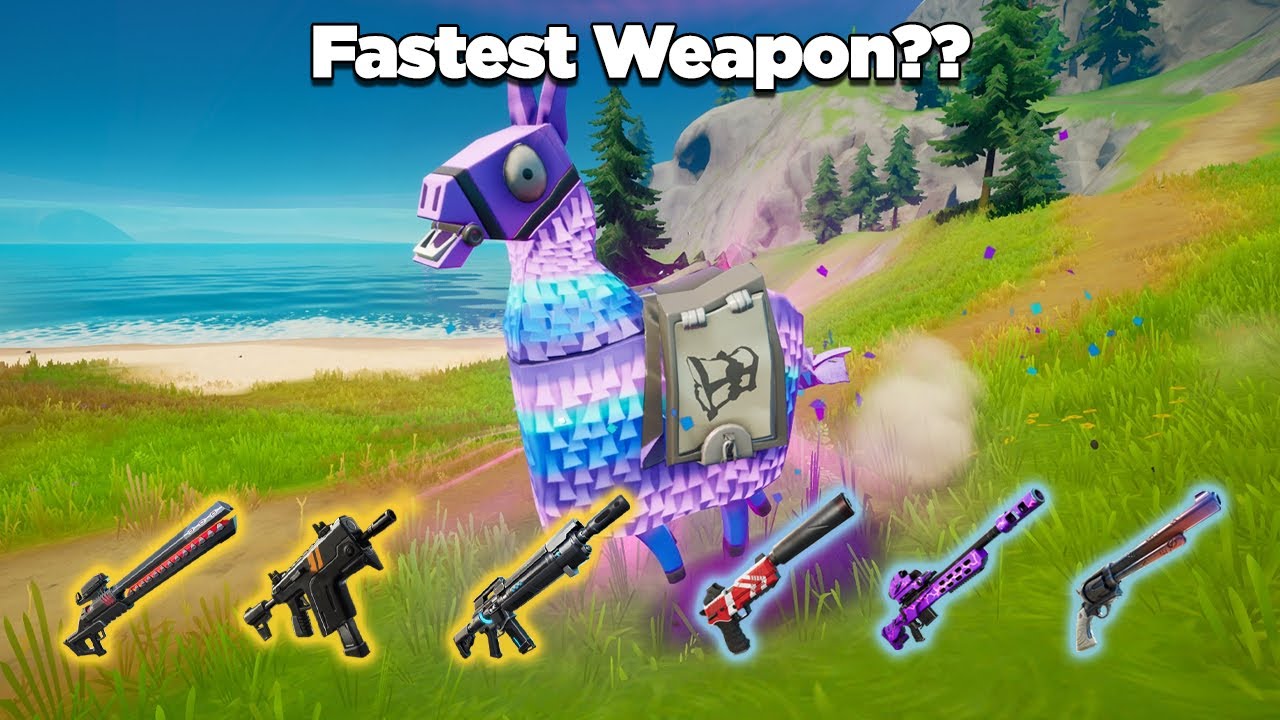 Which Weapon is the Fastest for Eliminating a Loot Llama?? - Fortnite Experiments