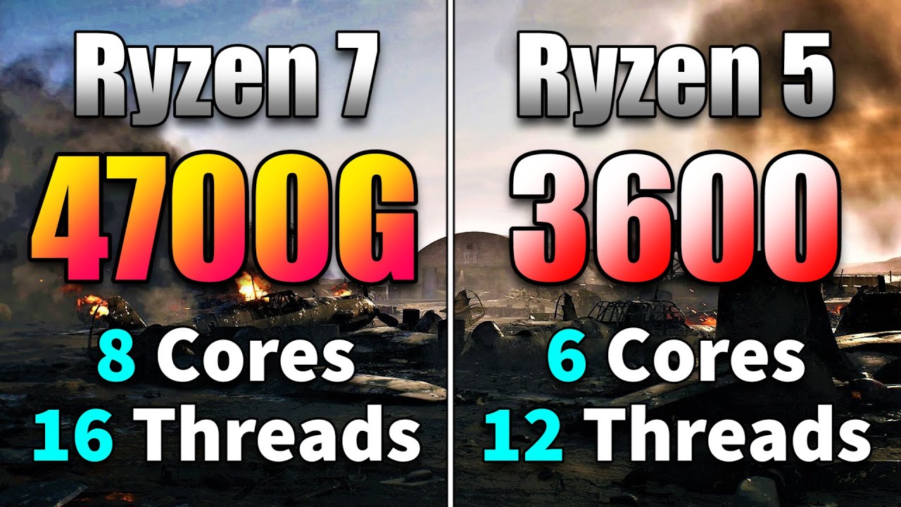 Ryzen 7 4700G vs Ryzen 5 3600 | PC Gameplay Benchmark Test