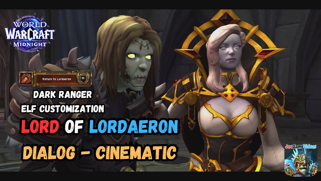 Return to Lordaeron - Dialog Only + Cinematic | Dark Ranger Elf customization | World of Warcraft