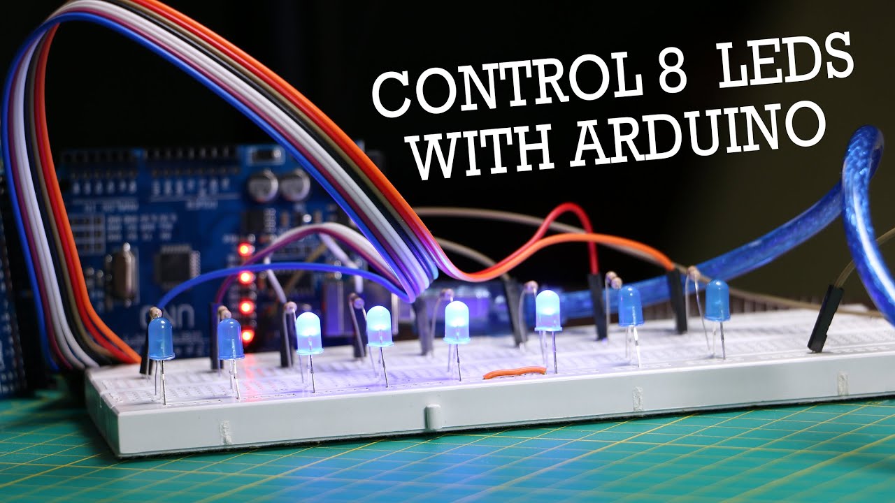Control 8 LEDS with Arduino !! تحكم في 8 دايودات ضوئية ( ليد ) باستخدام الأردوينو