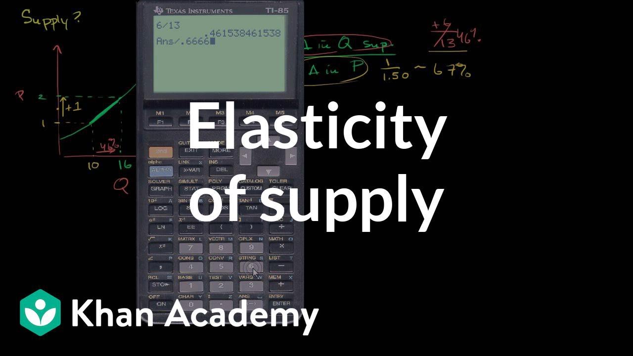 Elasticity of supply | Elasticity | Microeconomics | Khan Academy