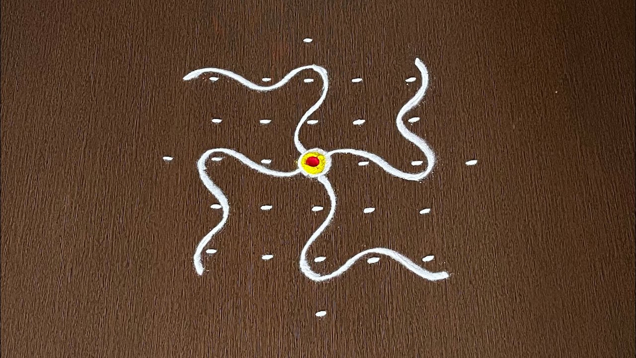 7×1 Dots Easy Daily Muggulu | Thipkyanchi,Festival Rangoli | Easy Chukkala Muggulu #Star Rangoli