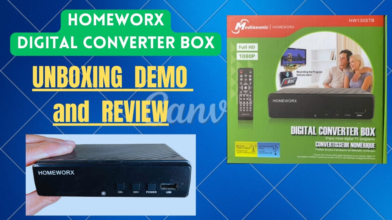 ATSC OTA Digital Converter Box MEDIASONIC HOMEWORX | UNBOXING DEMO and REVIEW  #HW130STB