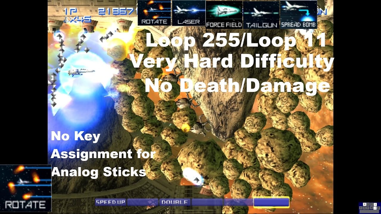 (PS2) Gradius V Loop255 VeryHard(Type4/Laser/ForceField/Tailgun/SpreadBomb)No Death Run