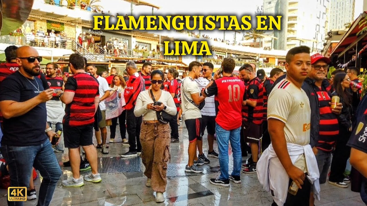 PASIÓN CARIOCA EN LIMA: HINCHAS DE FLAMENGO TOMAN  MIRAFLORES| WALKING TOUR LIMA 2025 🇵🇪 | 4K 