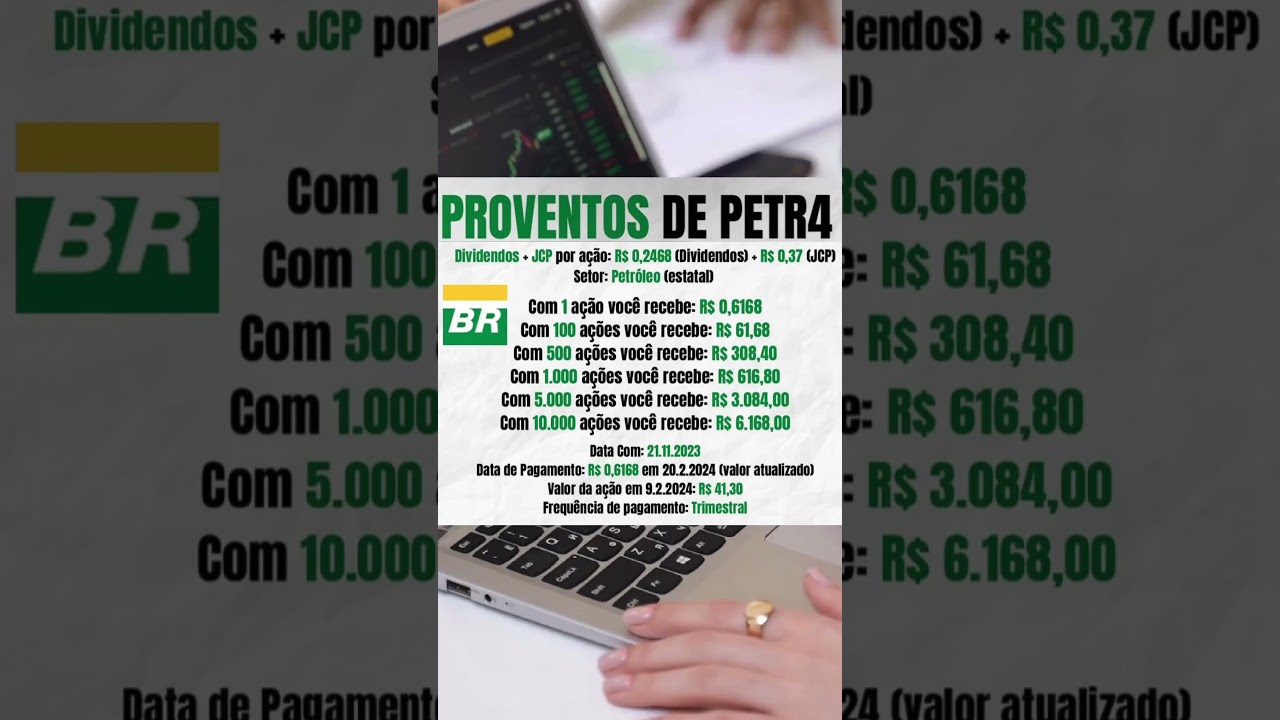 Proventos l PETR4 #petr4 #petrobras #petr3 #investimentos #dividendos #investir #b3 #a&ccedil;&otilde;es #investir