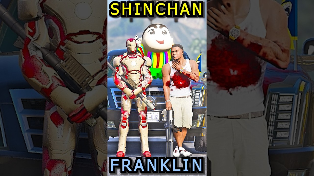 SHINCHAN SEEK HELP MARVEL IRON-MAN KIL FRANKLIN, THE FLASH, THE SPIDERMAN ////GTA5 😱🔥#shorts