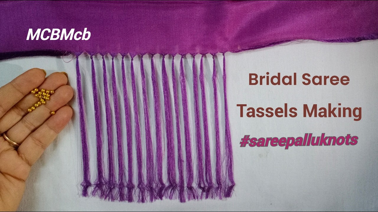 How to Make Silk Saree Pallu Knots With Beads // Bridal Saree Kuchu // #new, #sareetassels, @MCBMcb